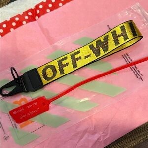 Off-White Yellow Strap Keychain brand new!